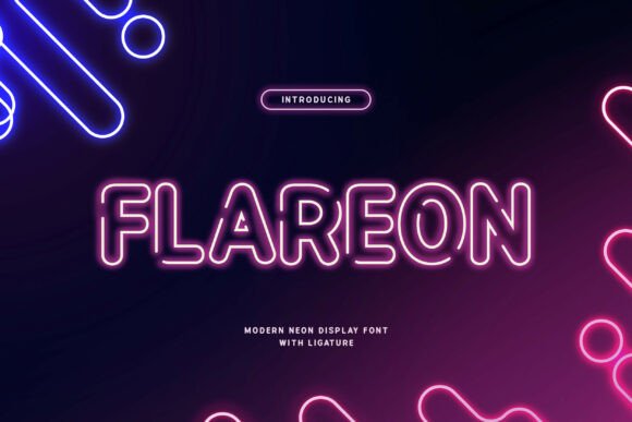 Flareon: A Modern Neon Display Font for Vibrant Designs
